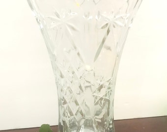 Anchor Hocking  Prescut Clear Vase, Star of David Vase