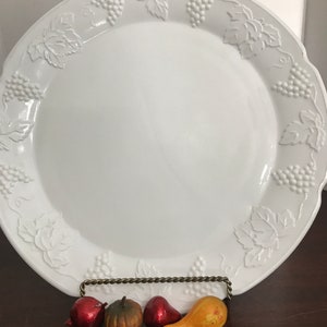 Vintage Milk Glass Round Harvest Platter by Indiana Glass Company