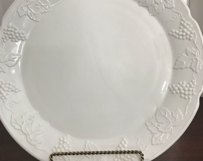 Vintage Milk Glass Round Harvest Platter by Indiana Glass Company