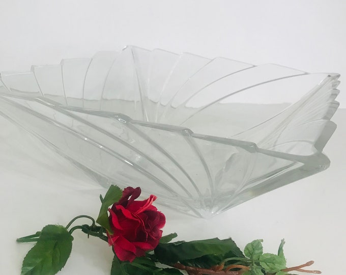 MIKASA Quattro Crystal Square Bowl (EUC) Czech