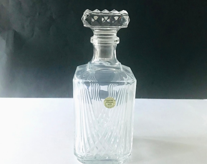 Combourg Crystal Liquor Decanter by Cristal D’Arques, Gift for Him, Whiskey Bottle, Liquor Decanter