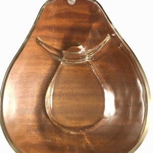 Vintage Klarglas Apfel Birnen Form Servierschale mit Sieben Klare Einzelne Apfelschalen
