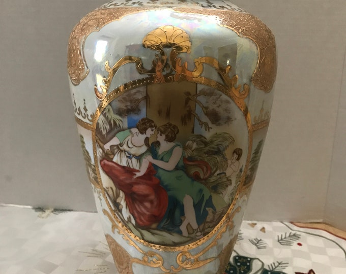 Limoges Vase Gilded Pearl Underglaze