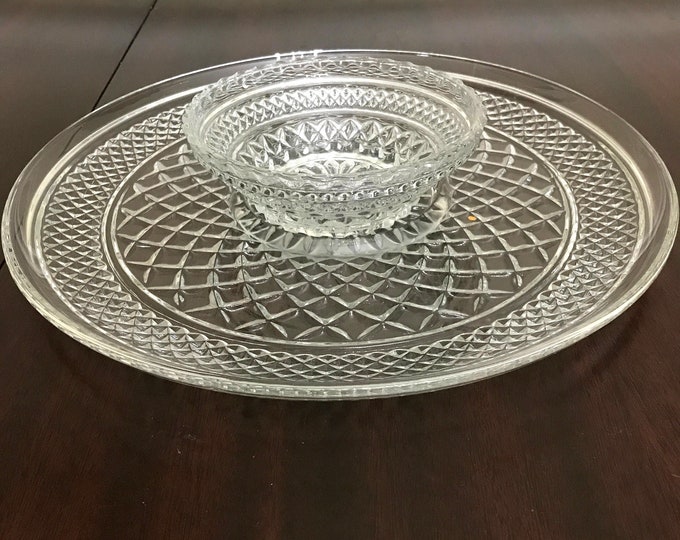 Anchor Hocking Wexford Serving Platter and Bowl