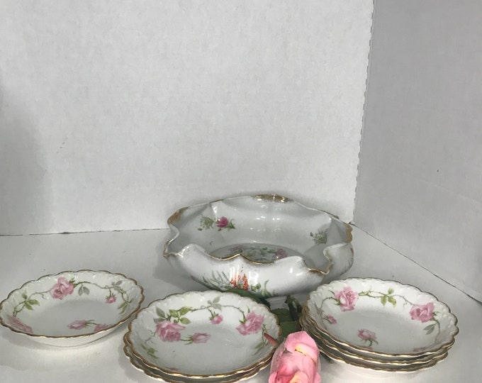 K.ST & T Silesia Germany Berry Bowl  and Theodore Haviland Limoges Dessert Bowls