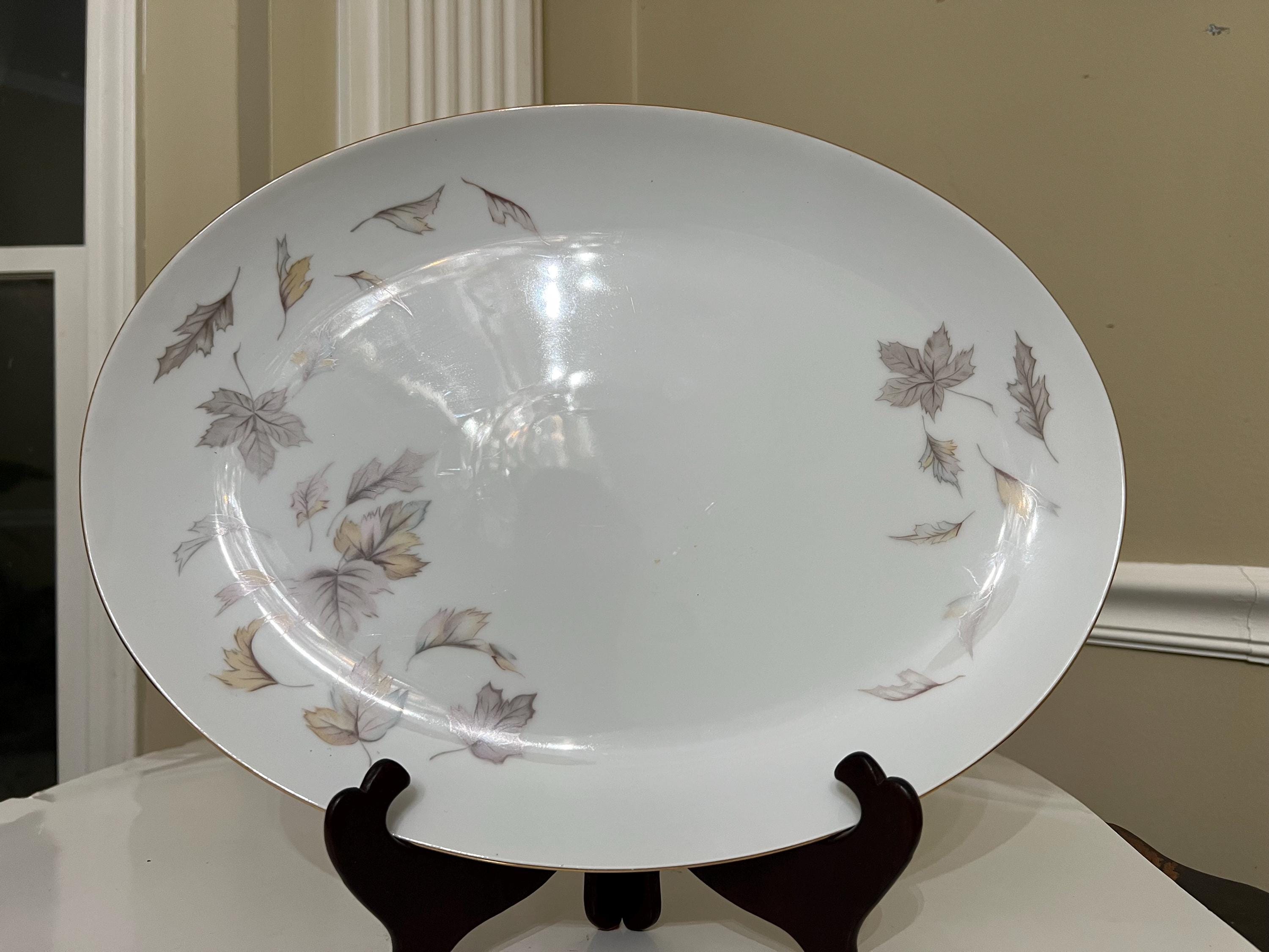 Vintage Princess Japan Autumn Leaves Porcelain Dinner Plates and