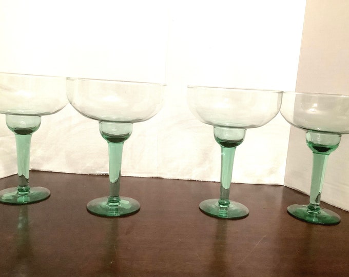 Hand  Blown Large Margarita Goblets,  Made in Mexico