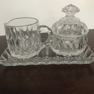 Gorman Lead Crystal Sugar Bowł and Creamer/ Althea Covered Sugar and Creamer/ West Germany /Holiday Gift