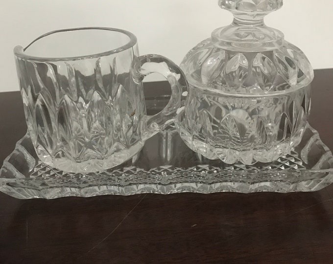 Gorman Lead Crystal Sugar Bowł and Creamer/ Althea Covered Sugar and Creamer/ West Germany /Holiday Gift