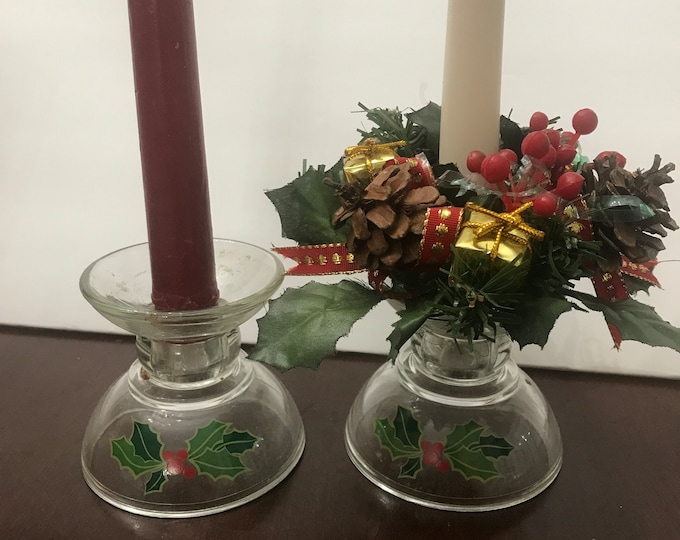 Vintage Avon Holiday Hostess Candlesticks 1981