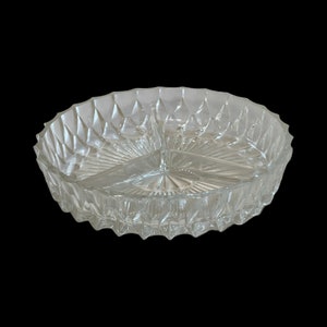 Crystal 3-Part Relish Dish by Val St. Lambert/ Giftware