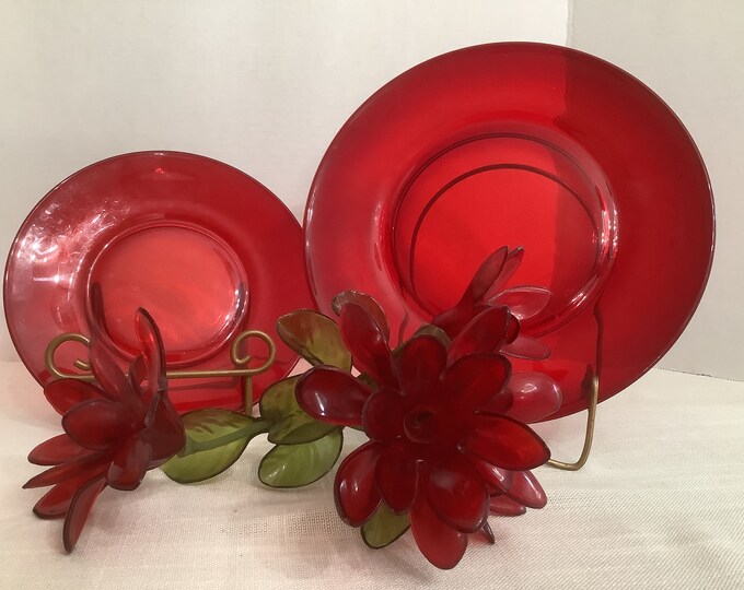 Viking  Ruby Red  Dinner and Luncheon Plates/ Dessert Plate/ Valentine’s Dessert Plate / Christmas Dessert Plate