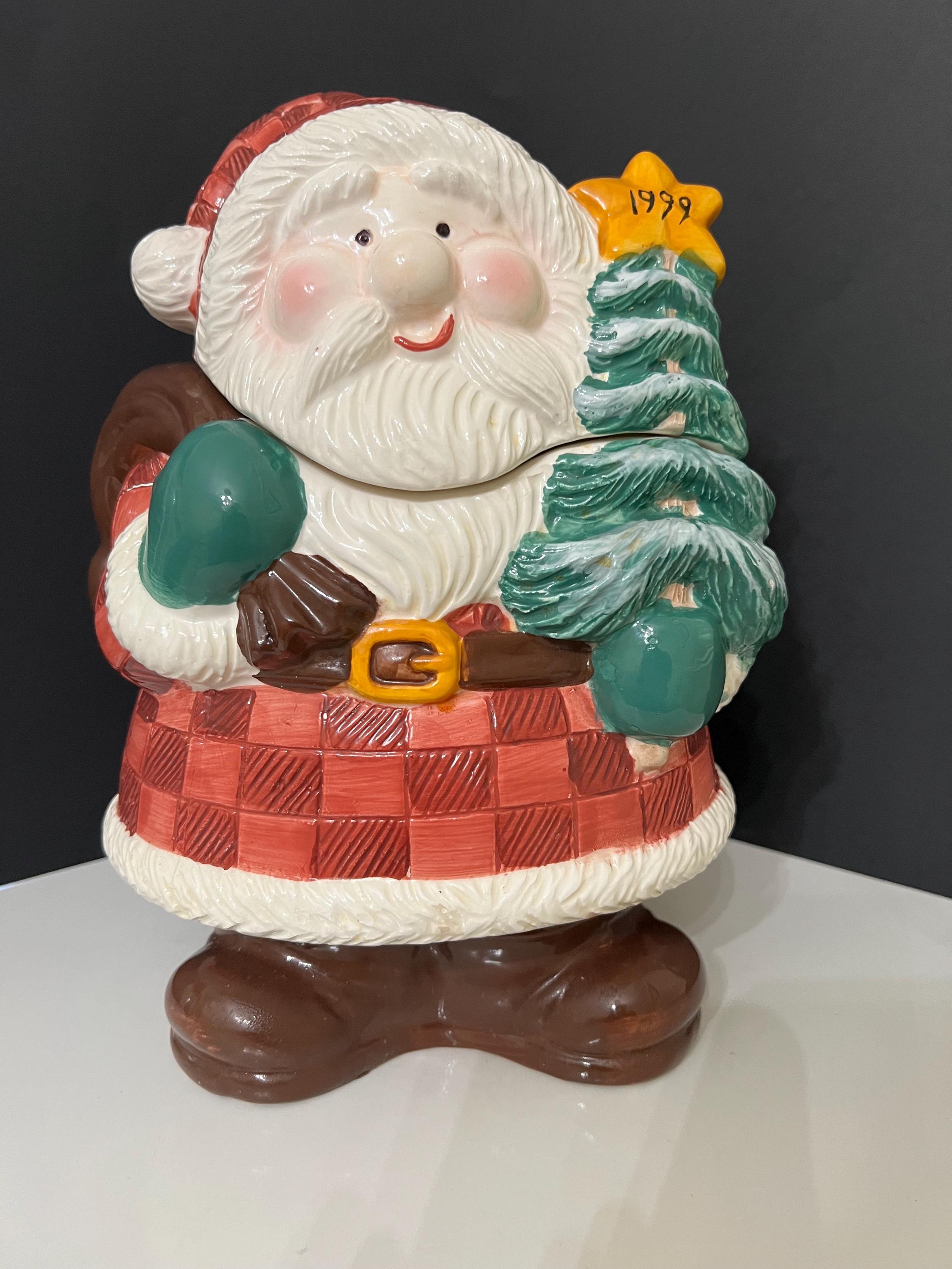 Vintage Santa Claus Ceramic Cookie Jar - 1999 Handpainted - Etsy
