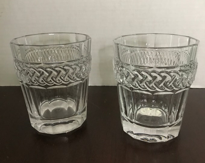 Two Double Rock Lead Crystal Glass Tumblers, Man Cave Gift