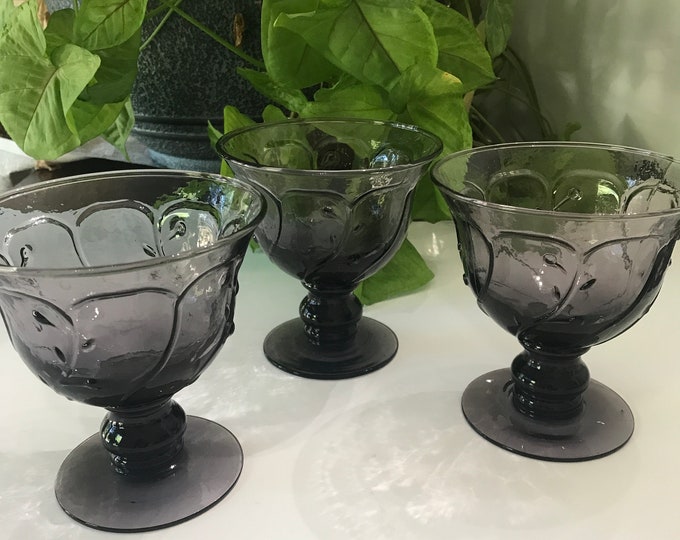 Libbey’s Purple Garden Vine Dessert/Sherbet/Ice Cream Goblet, Ice Cream Dish