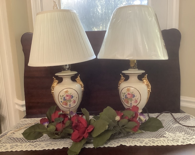 Ceramic Urn-Form Style Table Lamps, Bouidor Lamps, Gift for Home