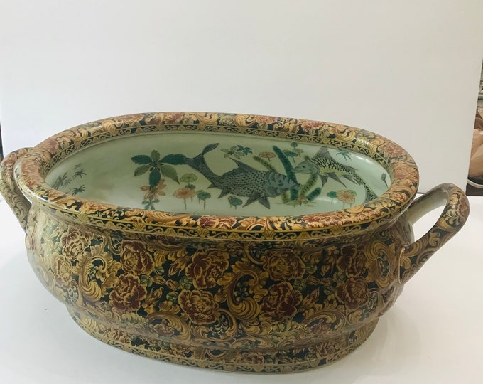 Oriental Floral Coy Fish Foot bath/Oriental planter/ Home Decor