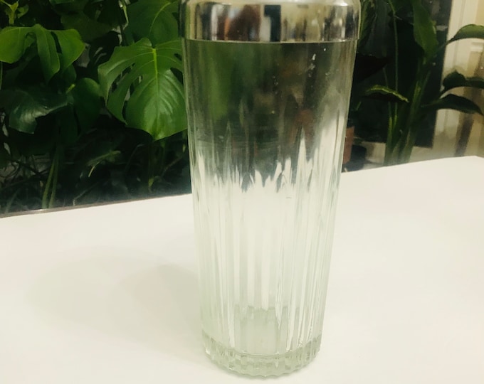 Vintage Glass Cocktail Martini Shaker, Glass Cocktail Shaker, Gift For Him