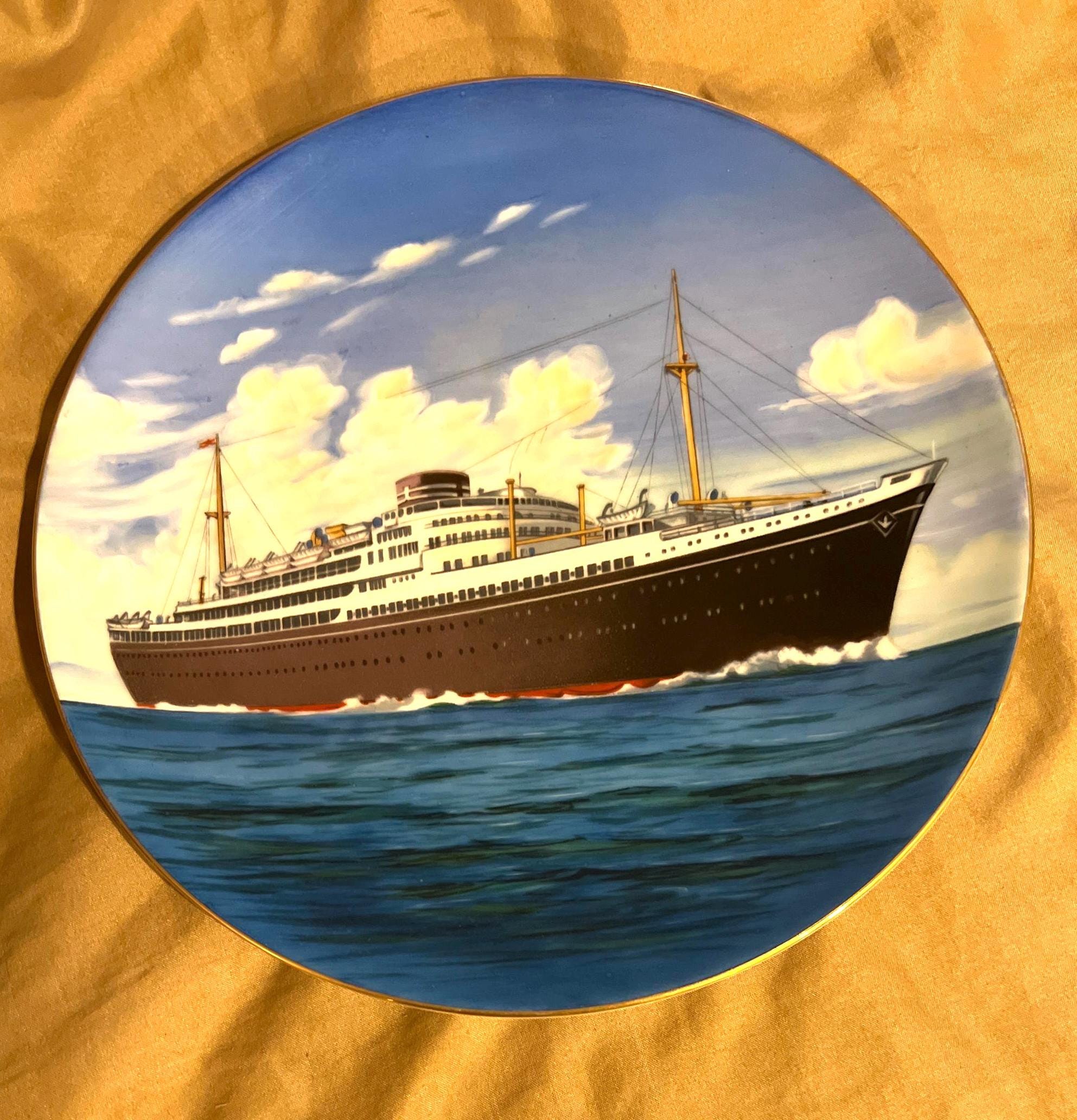 オールドノリタケ　ブラジル丸 Osk Line Argentina および Brasil Maru 品質 9 インチ プレート