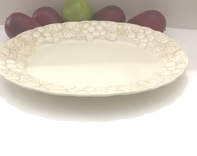 Serving Platter, Antique Grape White, Metlox, Vernon Ware