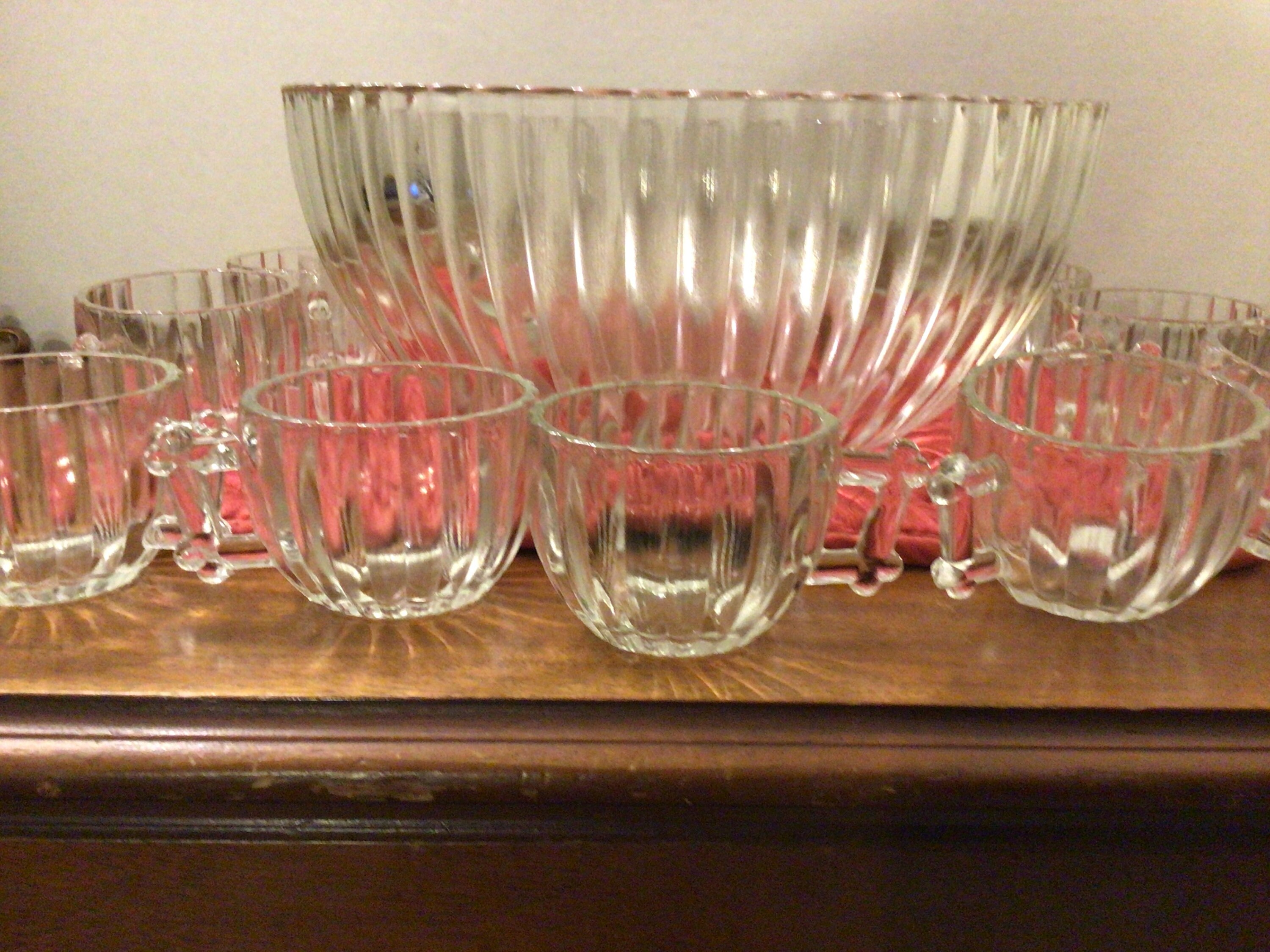 Glass Company National Clear Ribbed Punch Bowl en Etsy