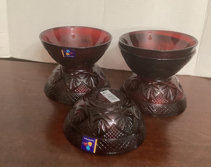 Luminarc, Ruby Red Salad, Cristal D’Arques Durand Ruby Red Salad Bowl