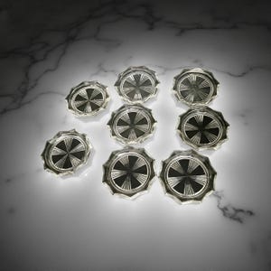 Reims, Frankrike Underlägg 8,5 cm Klar Glasvindhjul Väderkvarn Snöflinga Stjärnexplosion Vintage Glasunderlägg