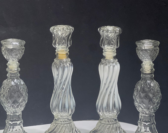 Vintage 1970 Avon Perfume Bottles Candlestick  Holders