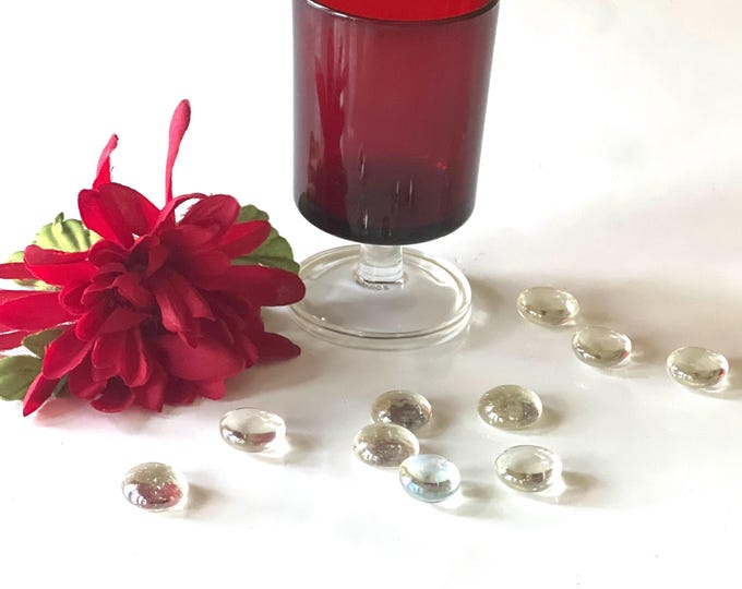 Cristal D’arques Ruby Red Goblets, Cordial Glasses, Cavaliet Goblets by Crustal D'arques Durand