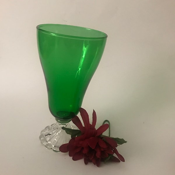 Anchor Hocking Burple-Inspiration Goblets,  Green Ice Tea Glass/ Chalice Goblet