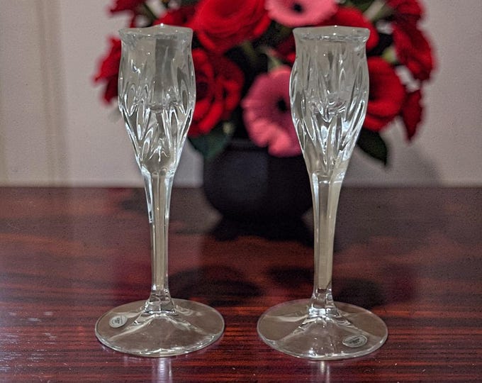 Gorman Full Lead Crystal Star Blossom German Pedestal Candlestick