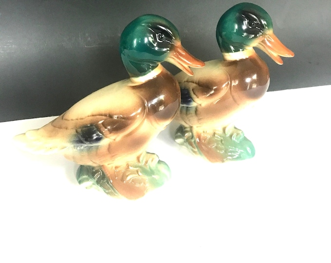 Vintage Royal Copley Mallard Ducks 1950, Vintage Ceramic Ducks, Gift for Him