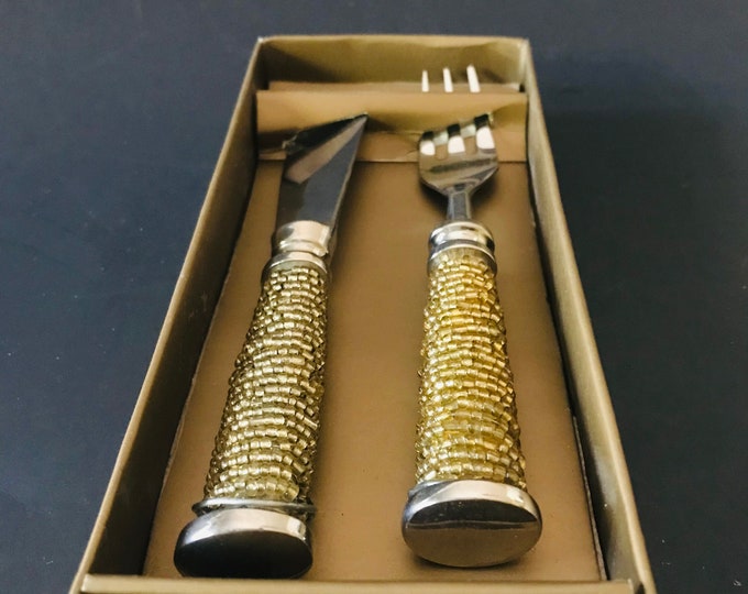 Vintage Cocktail Fork and Spreader/Knife Set
