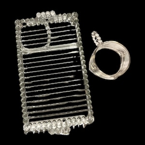 Vintage Hazel Atlas Snack Set: Ribbed Glass Tray & Cup