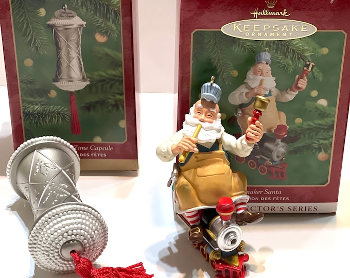Hallmark Ornaments/ Millennium Time Capsule and Toymaker Santa Ornament