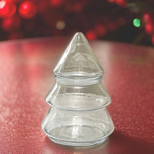 Anchor Hocking Christmas Tree Cookie Jar, Treats Jar, Three-Tier Holiday Clear  Cookie Container