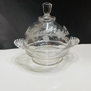 EAPG Butter Dish, Ripley and Company Shell Handle #0018 Glass Butter/Cheese  Dish