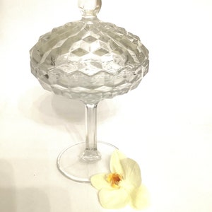 Vintage Fostoria American Pattern Compote/ Candy Dish with Lid