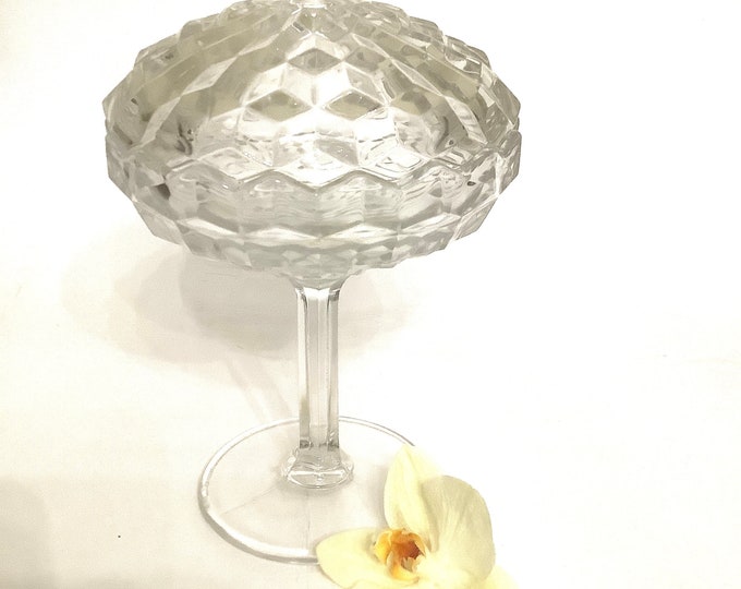 Vintage Fostoria American Pattern Compote/ Candy Dish with Lid