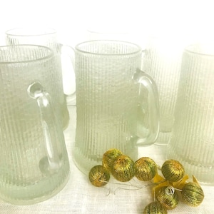 Indiana Glass Crystal Ice Beer Stein: Tree Bark Texture