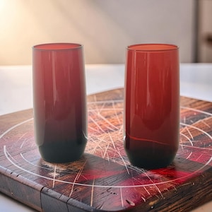 Vasos para té helado Anchor Hocking Newport Ruby Red de 473 ml (16 onzas líquidas), juego de dos