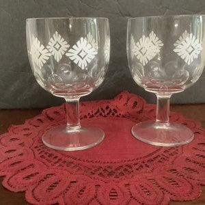 Bartlett Collins Beer Goblets, Wine Goblet, Pattern BTC4, Rare Bartlett Collins Goblets