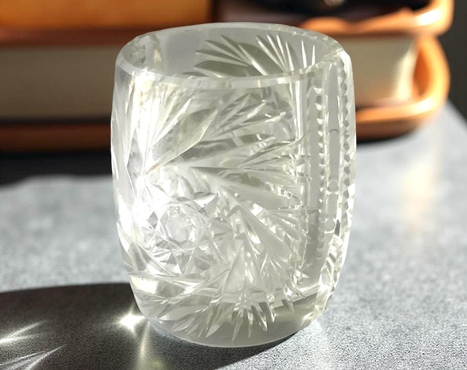 Antique American Brilliant Cut Glass Toothpick Holder: Shot Glass
