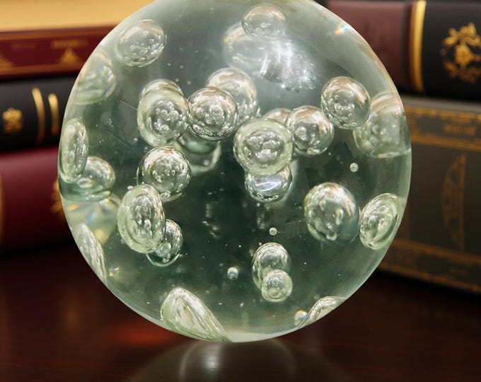 Murano  Clear Bubble Paperweight