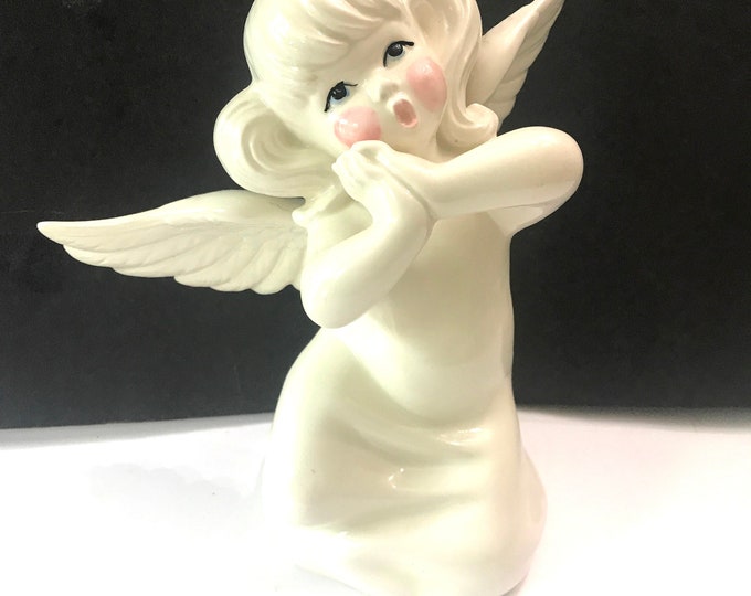 Atlanta Mold Ceramic Angel, Rosy Cheek Angel, Singing Praying Ceramic Angel