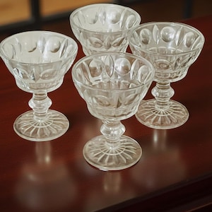 Set of Four Colony CLASSIQUE Clear Champagne Goblets, Tall Sherbet Glasses