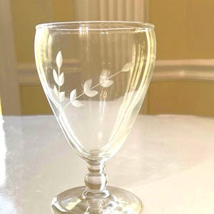 Vintage Anchor Hocking Water Goblet: Fairfield Wheat Cut Glass