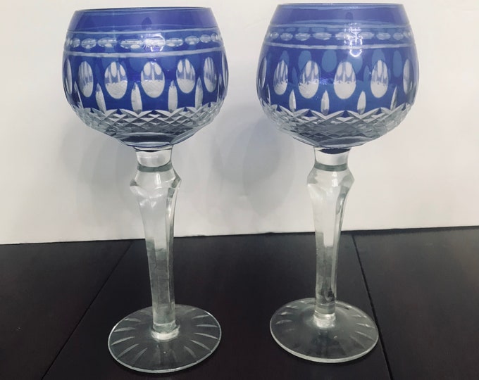 Hock Wine Goblets, Triumph by Imperial Estate, Emerald Green, Ruby Red, Amethyst, and Cobalt Blue Goblets