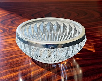 Vintage Facettierte Schliff Servier Schüssel Made In England