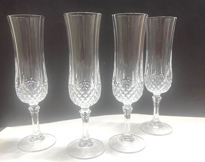 Crystal Champagne  Flutes By Cristal D’Arques-Durand|, wedding Toast| Anniversary |Engagement Toast
